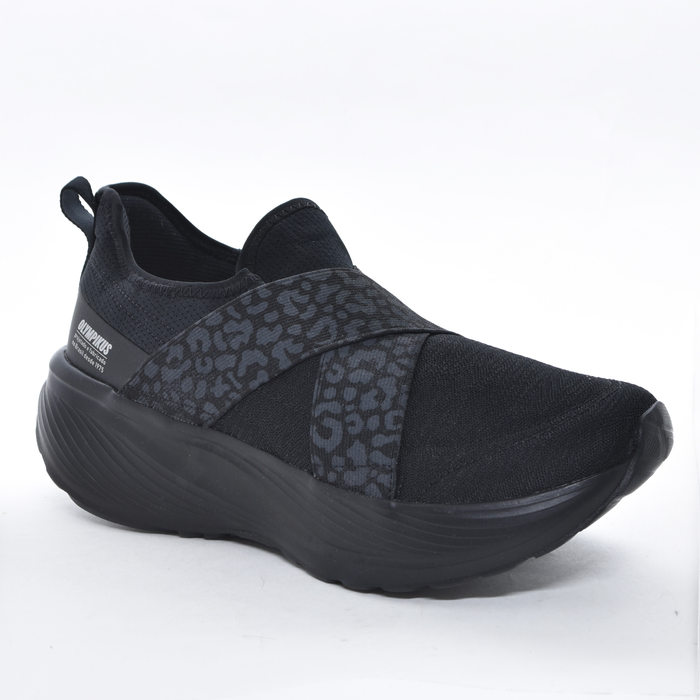 Tênis Slip-On Olympikus Flora Mesh Tecnologia Eleva + Detalhe Elástico X Animal Print Solado Trabalh