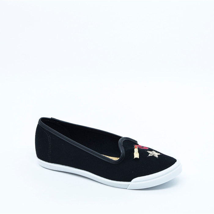 Sapatilha Molekinha Com Aplicação Preto