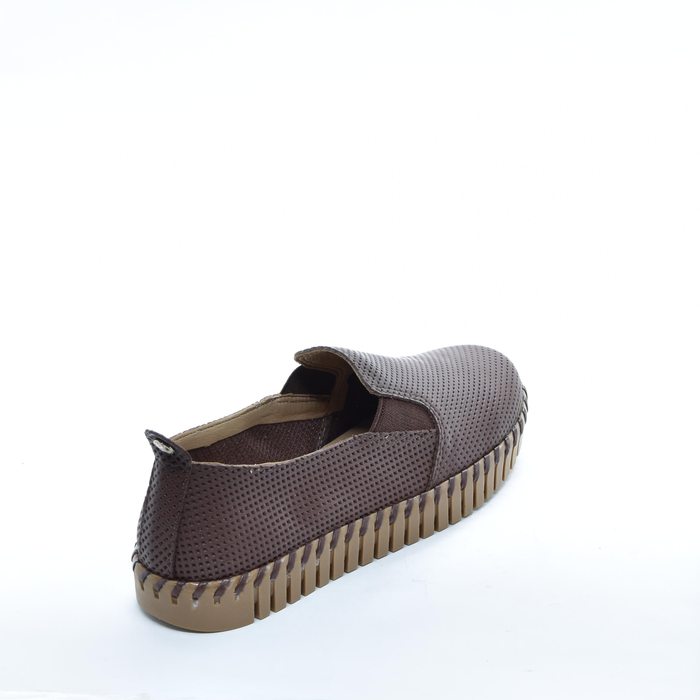 Tênis Slip-On Bottero Comfort Couro Cabedal Microperfuros Lateral com Elástico Solado Trabalhado Mar