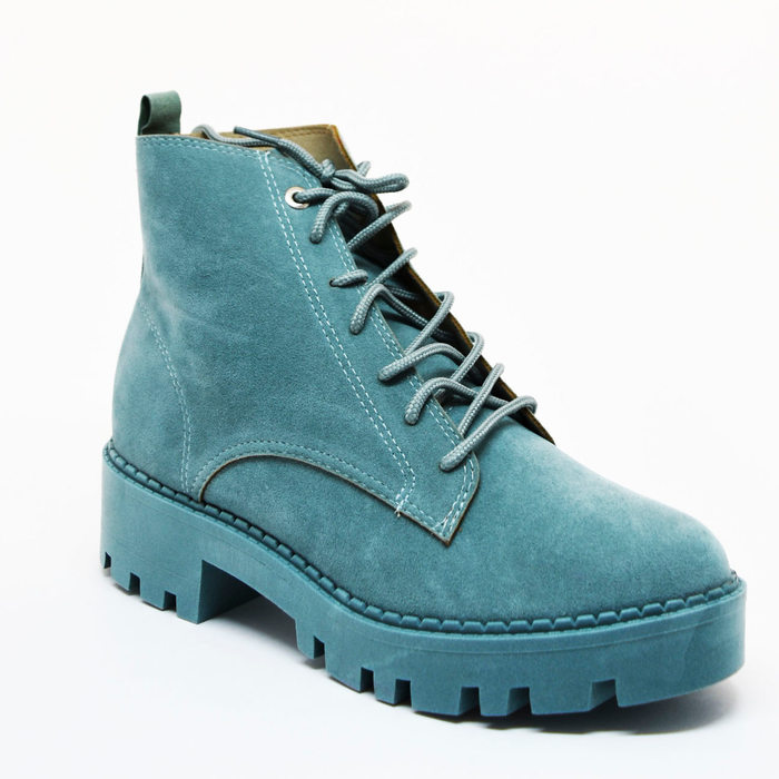 Bota Coturno Moleca Camurça Solado Tratorado Colorida Verde