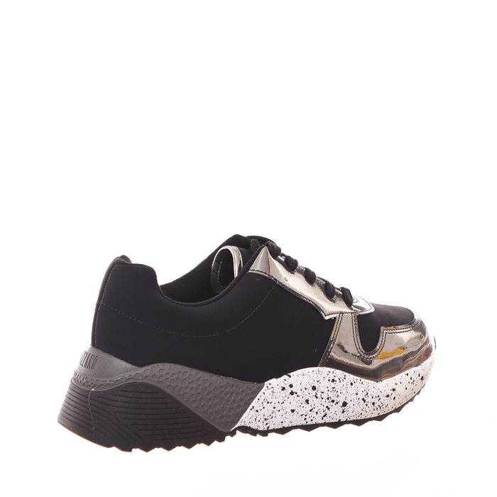 Tênis Chunky Vizzano Detalhe Lycra Preto e Grafite