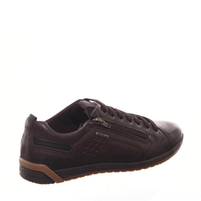 Sapatênis Pegada Cadarço Elástico Detalhe Zíper com Amortecedor Degradê Couro Marrom