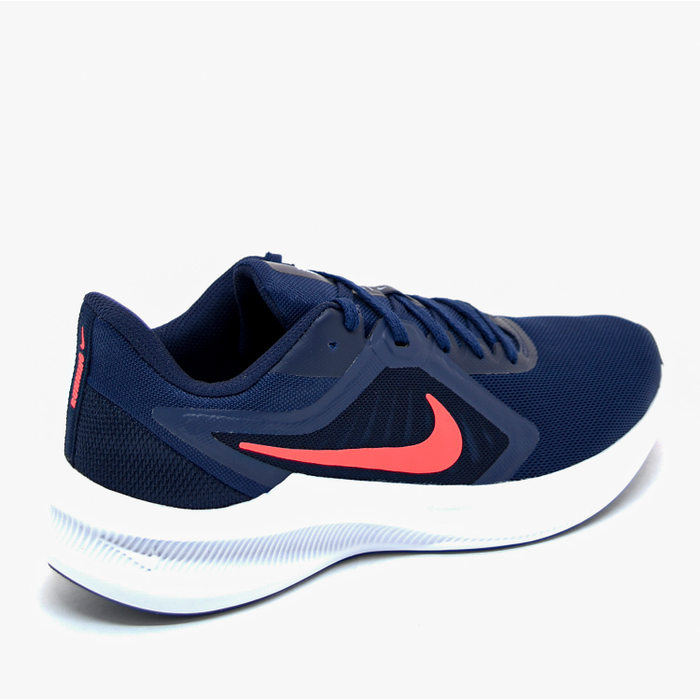 Tênis Nike Downshifter 10 Mesh Logo Neon Azul Marinho