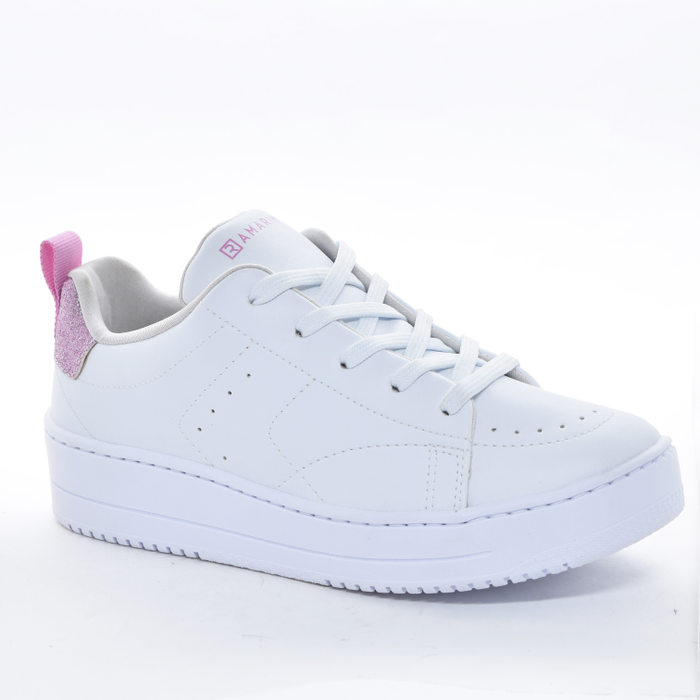 Tênis Flatform Ramarim Posterior Glitter Detalhe Costura Solado Trabalhado Branco