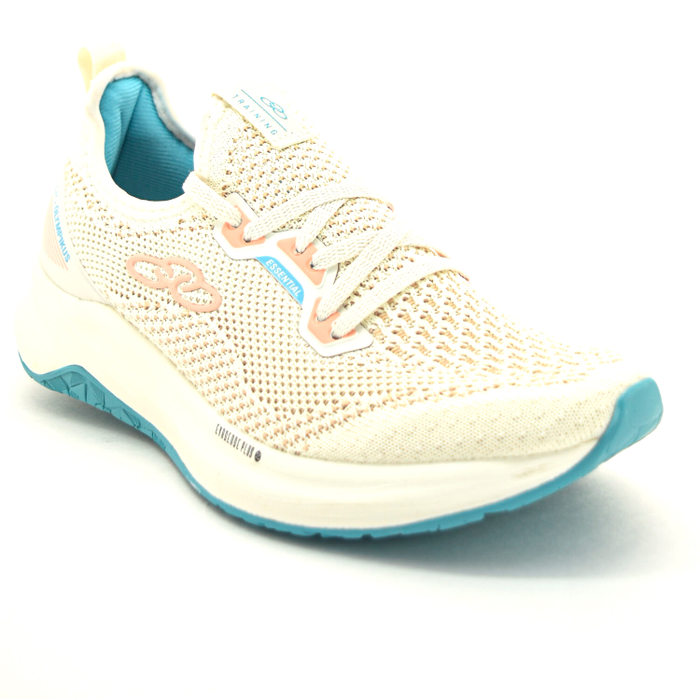 Tênis Olympikus Jogger Essential Mesh Aplicação Logo Off White e Azul