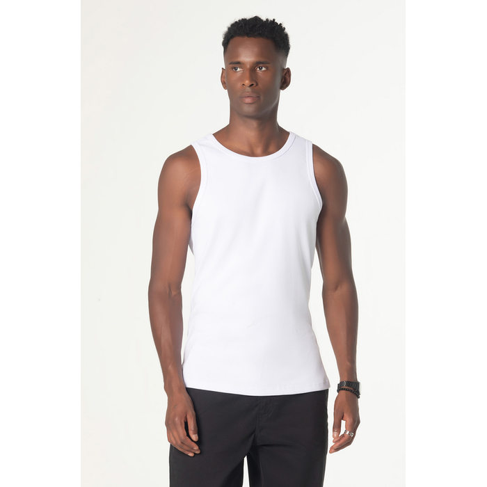 Camiseta Regata Dlz Algodão Malha Canelada Branco
