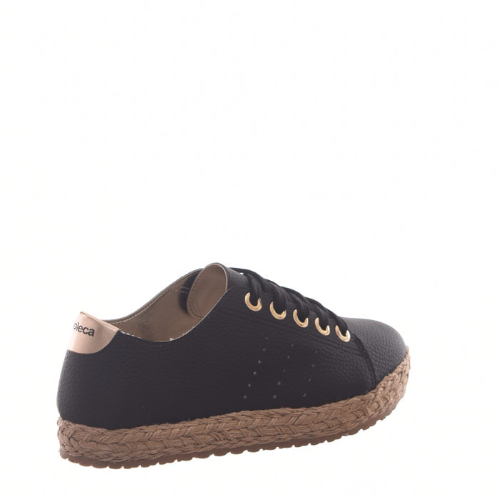 Tênis Moleca Detalhe Solado Corda Preto