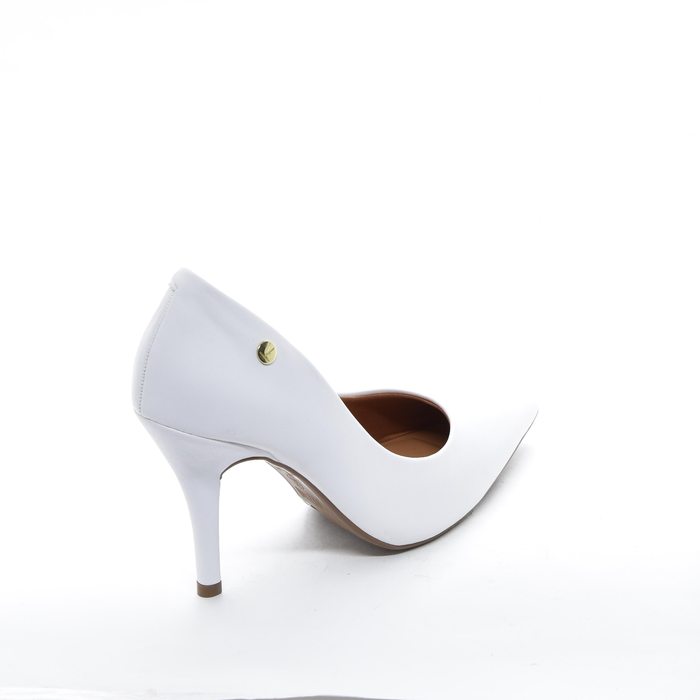 Sapato Scarpin Vizzano Liso Bico Salto Fino Alto Branco