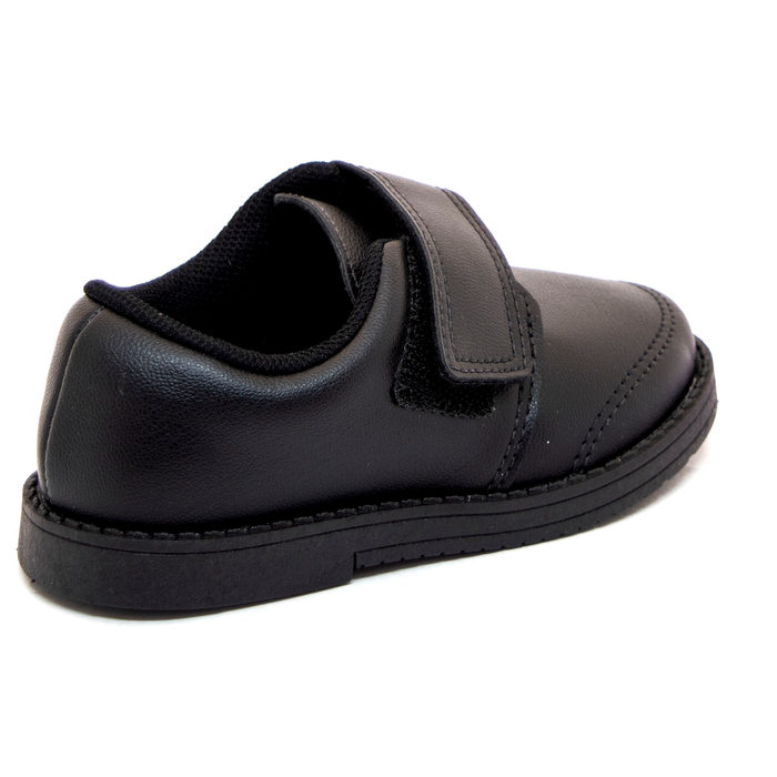 Sapato Molekinho Social com Velcro Detalhe Costura Preto