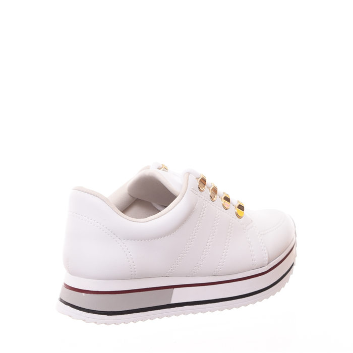 Tênis Jogger Ramarim Flatform Tratorado Detalhe Metal Branco