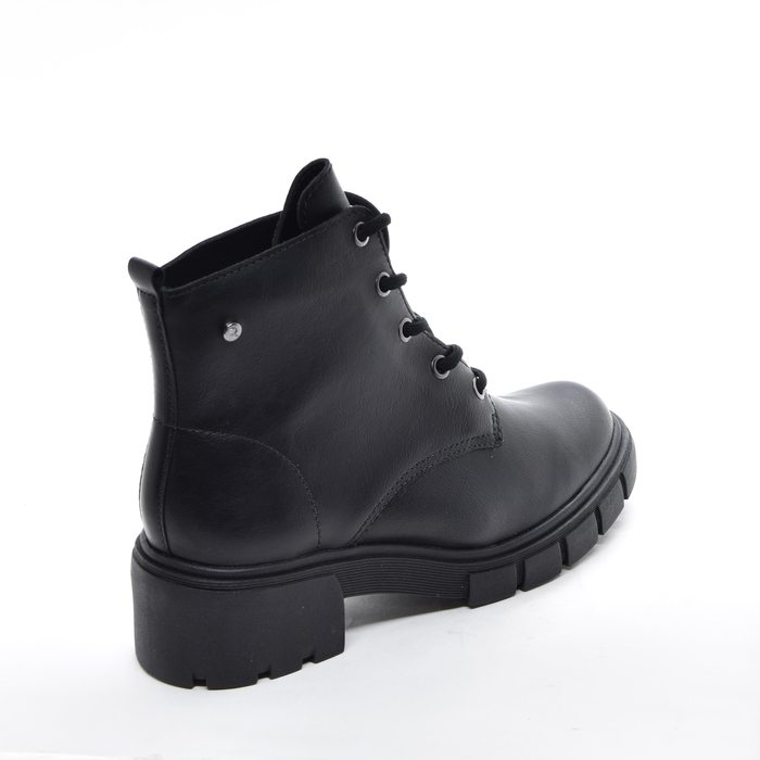 Bota Coturno Ramarim Cano Curto Lisa Salto Baixo Solado Tratorado Preto