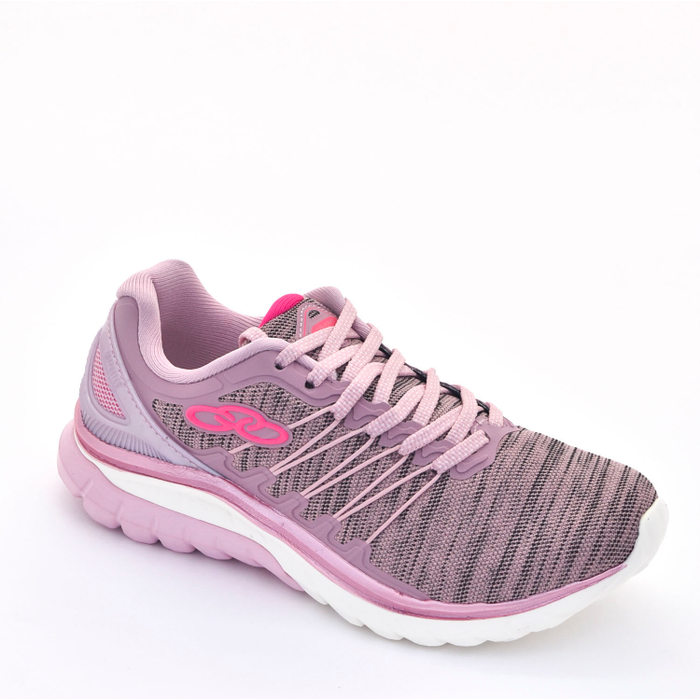 Tênis Olympikus Ultra Mesh Detalhe Zig Zag Rosê Mescla e Preto