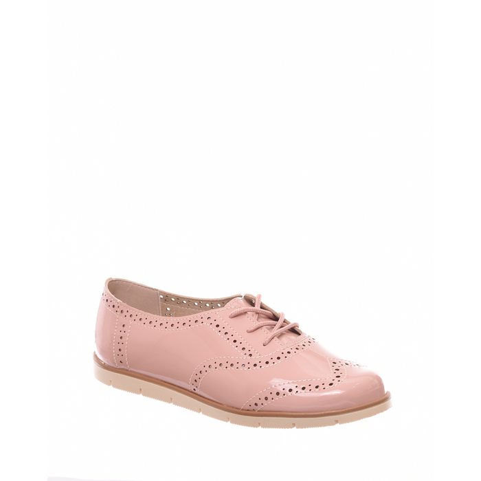Tênis Oxford Moleca Microperfuros Verniz Rosa