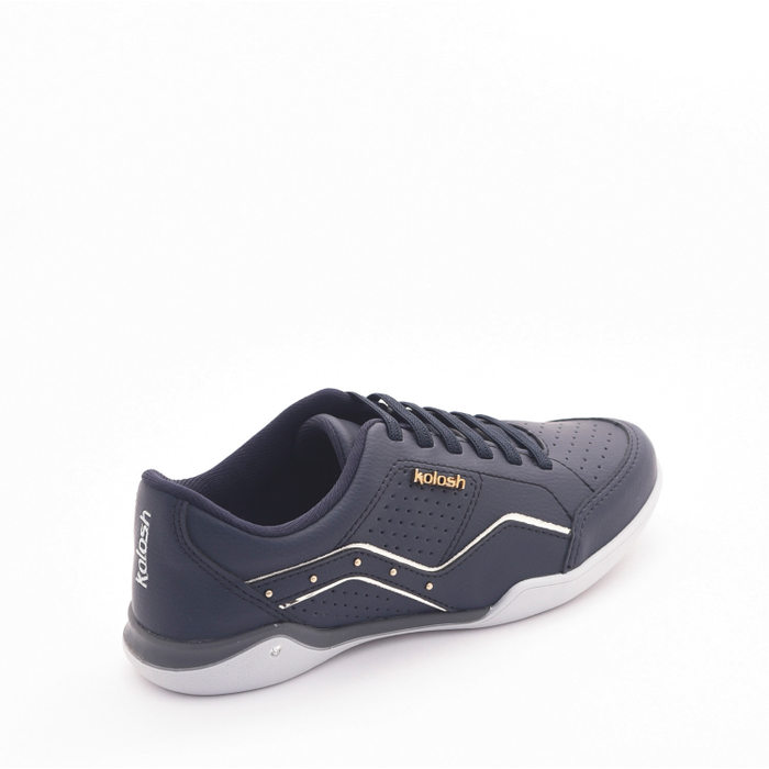 Tênis Kolosh Detalhe Microperfuros Aplicação Tachas Azul Marinho