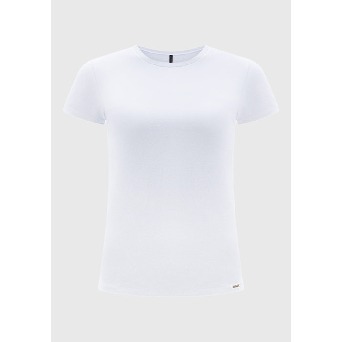 Blusa Lunender Algodão Elastano Manga Curta Básica Branco