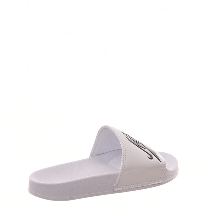 Chinelo Slide Qix Missy Estampa Logo Branco e Preto