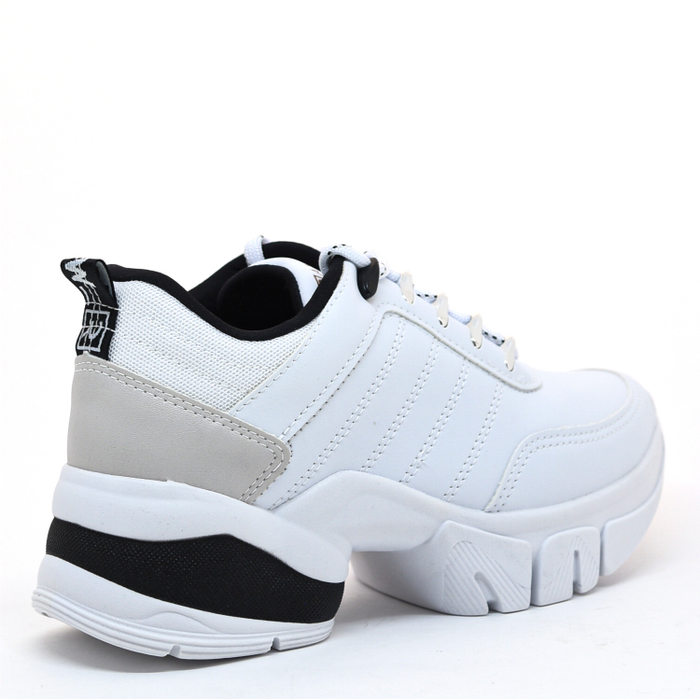 Tênis Chunky Ramarim Costura com Metal Branco e Preto