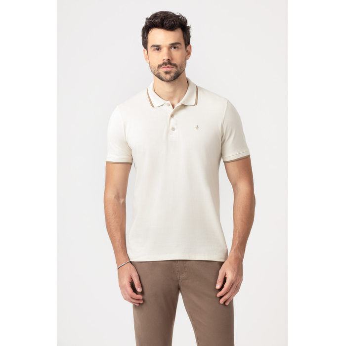 Camisa Polo Dlz Algodão Gola Colarinho Ribana Tratabalha Manga Curta Aplicação Logo Off White