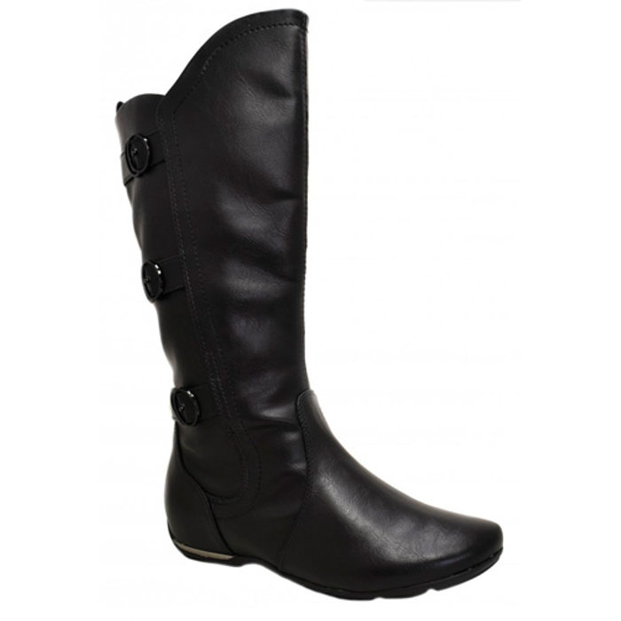 BOTA COMFORFLEX CANO MÉDIO DETALHE FIVELA PRETA