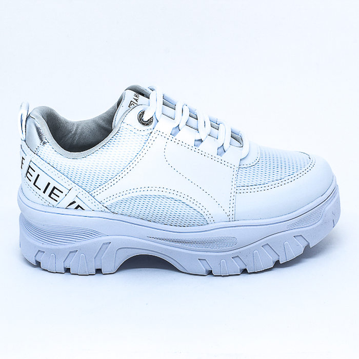 Tênis Chunky Ramarim com Recortes Detalhe Escrita Branco