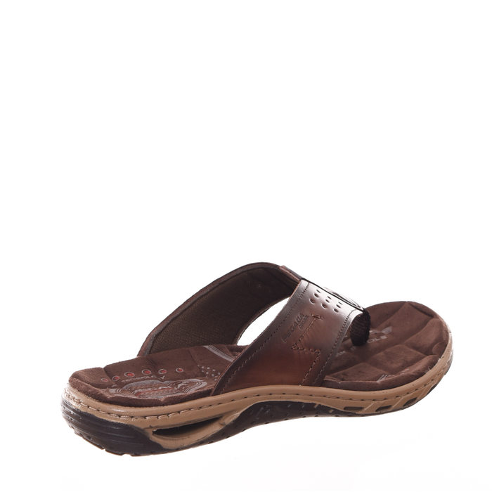 Chinelo Pegada Palmilha em Suede Couro Marrom