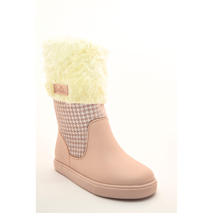Bota Grendene Barbie Trends Com Pelo Rosa