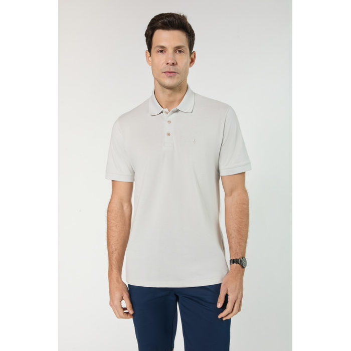 Camisa Polo Dlz Algodão Gola Colarinho Manga Curta Lisa Aplicação Logo Bordado Branco