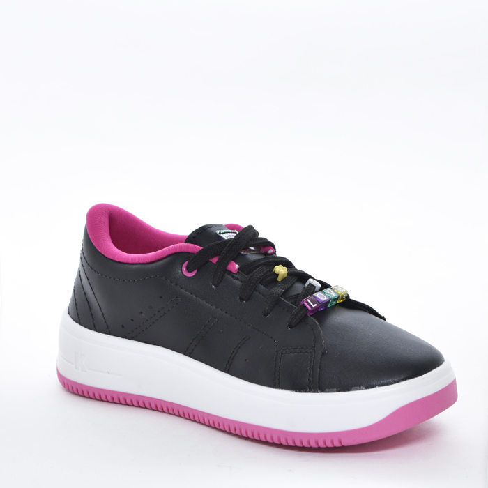Tênis Kidy Tecnologia Respi-Tec Detalhe Costura Cadarço Missangas Emoji Solado Tratorado Preto