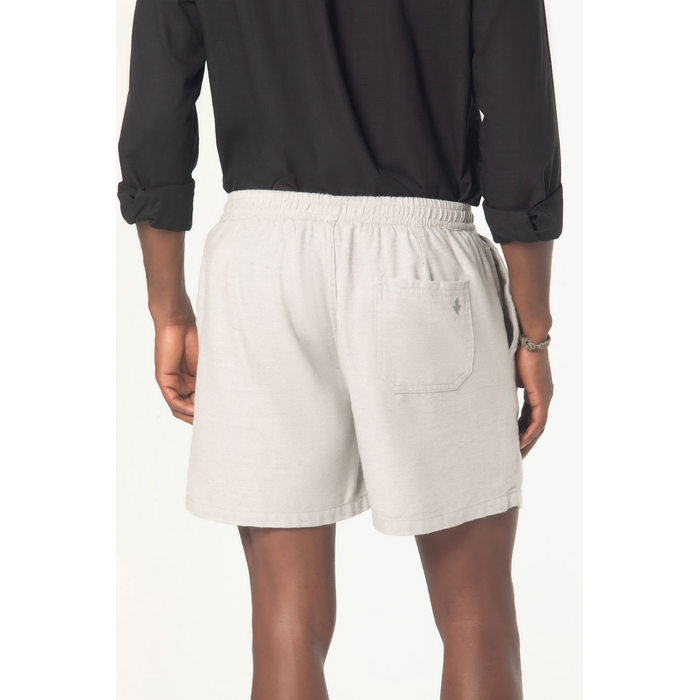 Short Dlz Algodão Cós Elástico com Amarração Bolso Faca Cinza