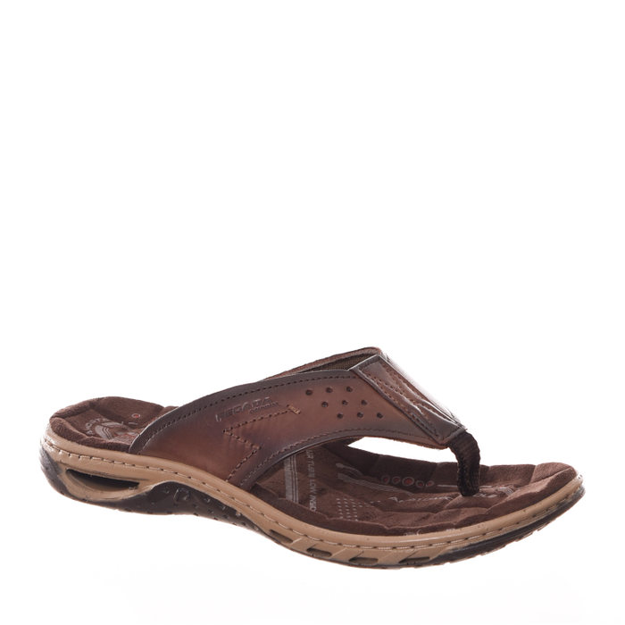 Chinelo Pegada Palmilha em Suede Couro Marrom