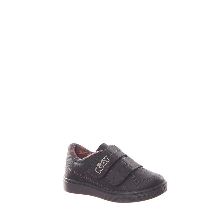 Sapatenis Kify Flex Detalhe Costura com Velcro Preto e Marrom