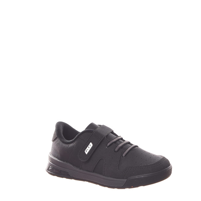 Sapatenis Kidy Respi-Tec Detalhe Velcro Preto e Grafite
