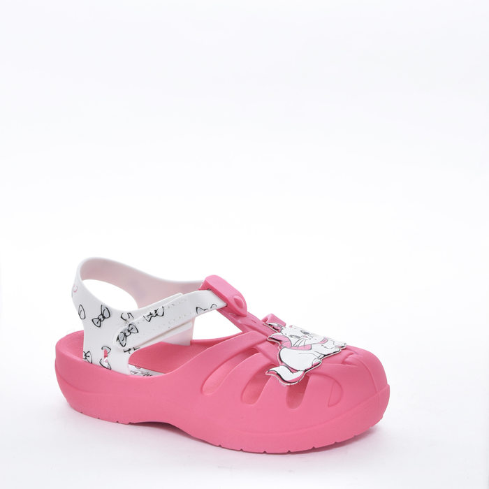 Sandália Crocker Grendene Disney Magic Aplicação Marie Fechamento Velcro Rosa