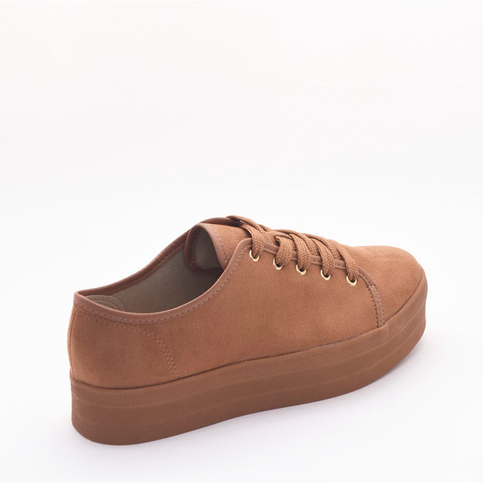 Tênis Moleca Flatform Camurça Marrom