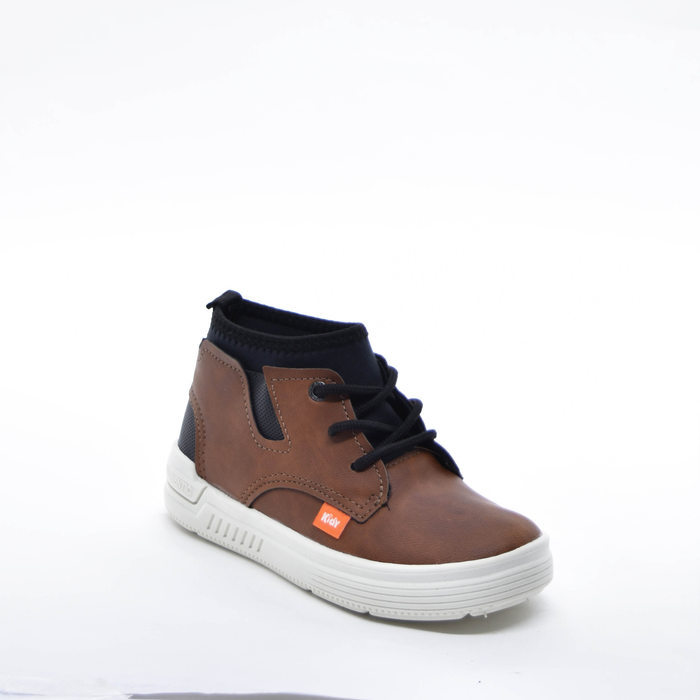Tênis Abotinado Kidy Tecnologia Softness Foam Flex Anatômico com Recortes Solado Emborrachado Marrom