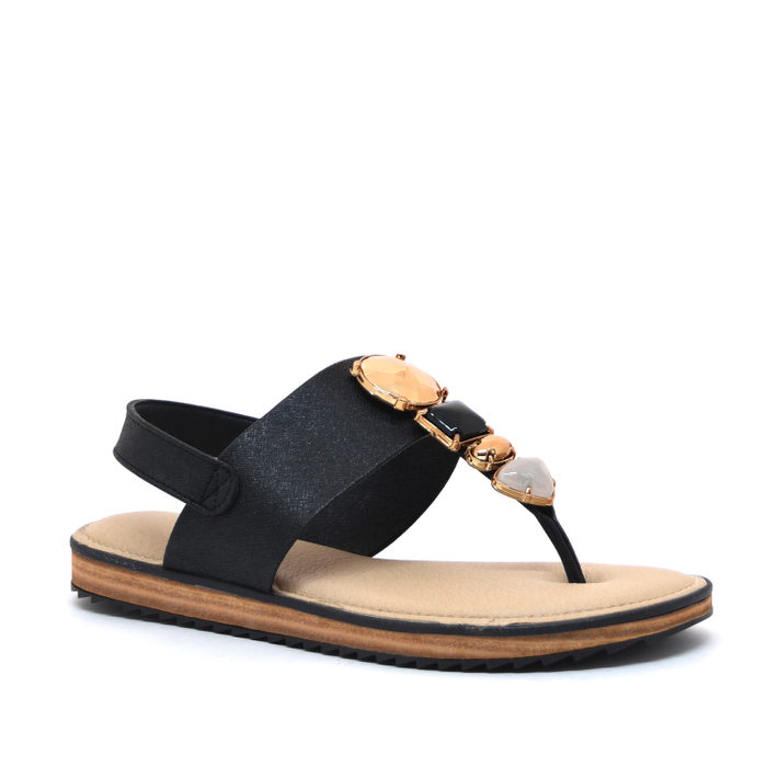 SANDÁLIA RASTEIRA MODARE FECHADA CALCANHAR ABERTO ULTRA CONFORTO COM PREDARIA PRETO