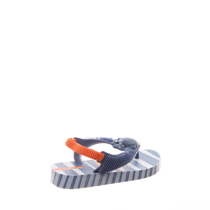 Chinelo Ipanema Fluffy Baby II Dinossauro Azul e Laranja