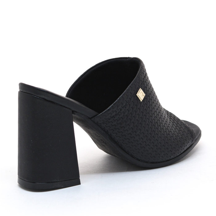 TAMANCO RAMARIM SALTO GROSSO COURO CROCO METAL LOGO PRETO