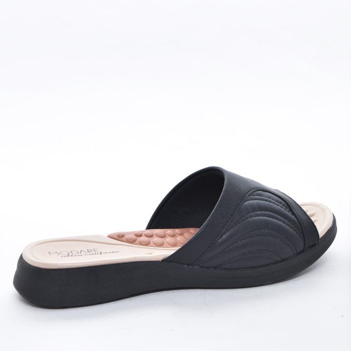 Rasteira Modare Ultra Conforto Cabedal com Recortes Corino Detalhe Costura Palmilha Bolhas Salto Bai