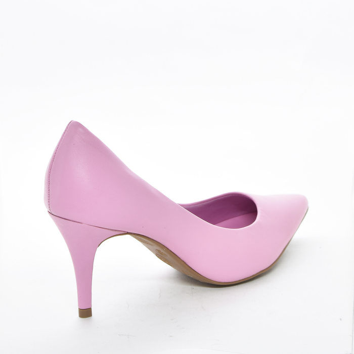 Sapato Scarpin Bottero Couro Salto Fino Médio Rosa Claro