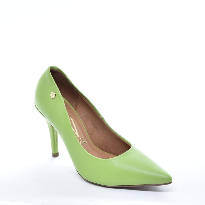 Sapato Scarpin Vizzano Liso Bico Salto Fino Alto Verde Lima