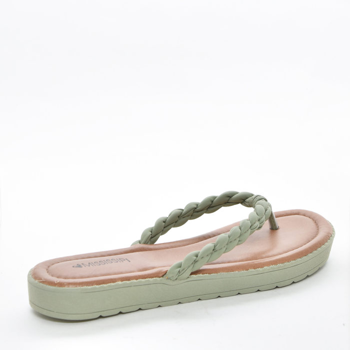 Chinelo Mississipi Flatform Cabedal Trançado Verde