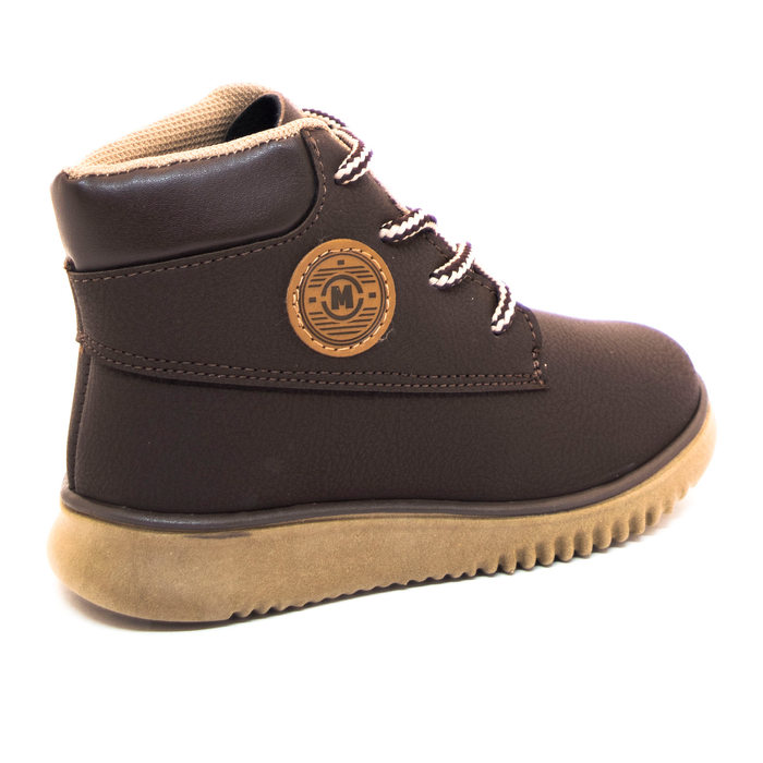 Bota Molekinho Ankle Boot Aplicação Logo Marrom