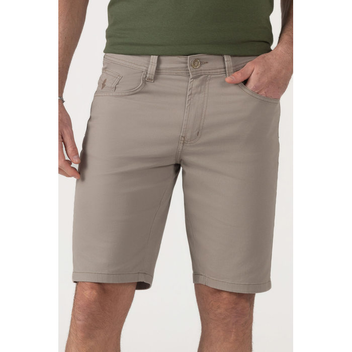 Bermuda Dlz Slim Algodão Liocel com Bolso Aplicação Bordado Logo Marrom