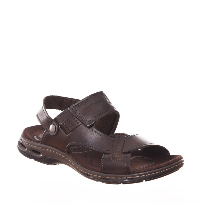 Sandália Pegada Vira Chinelo com Amortecedor Couro Marrom