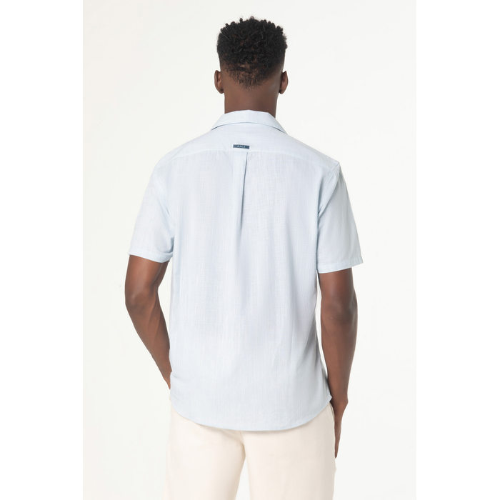 Camisa Dlz Comfort Algodão Gola Colarinho Manga Curta Lisa Aplicação Bordado Logo Fechamento Botões