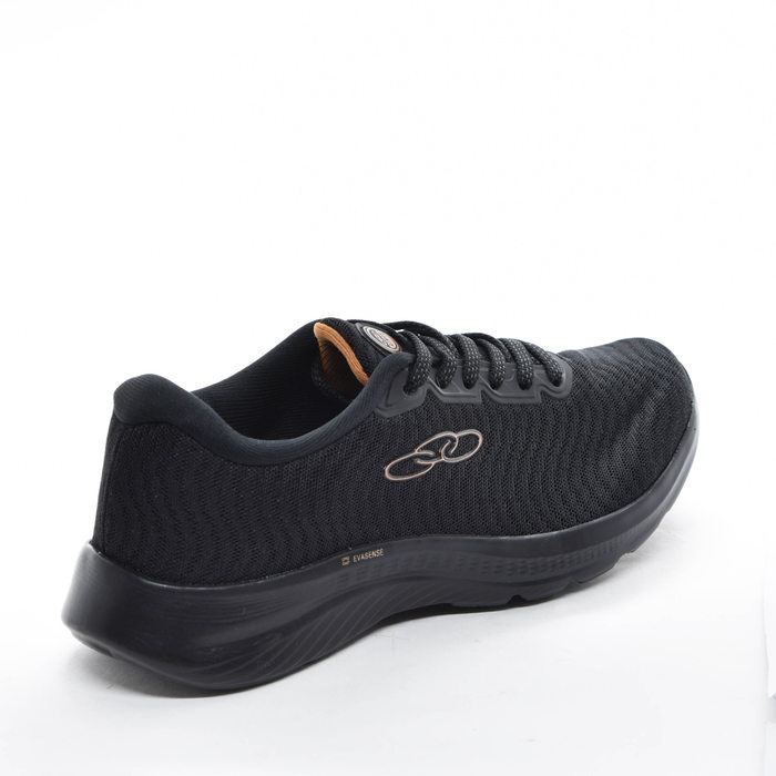 Tênis Olympikus Atmos Mesh Trabalhado Tecnologia Evasense Aplicação Logo Solado Eva Preto