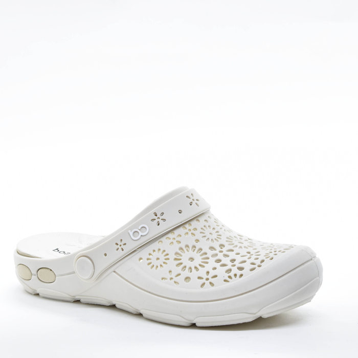 Sandália Crocs Boaonda Nellie Cabedal Tecnologia Comfortech Vazada Flores Palmilha Maxisense Off Whi