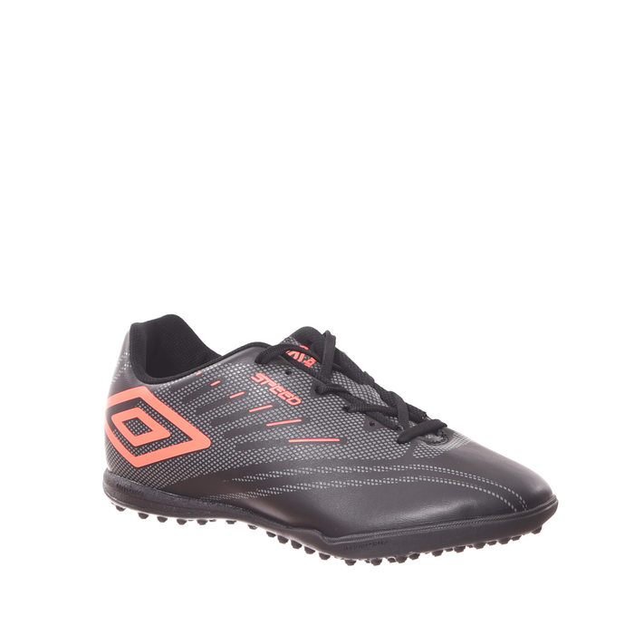 Chuteira Society Umbro Speed IV Preto e Coral