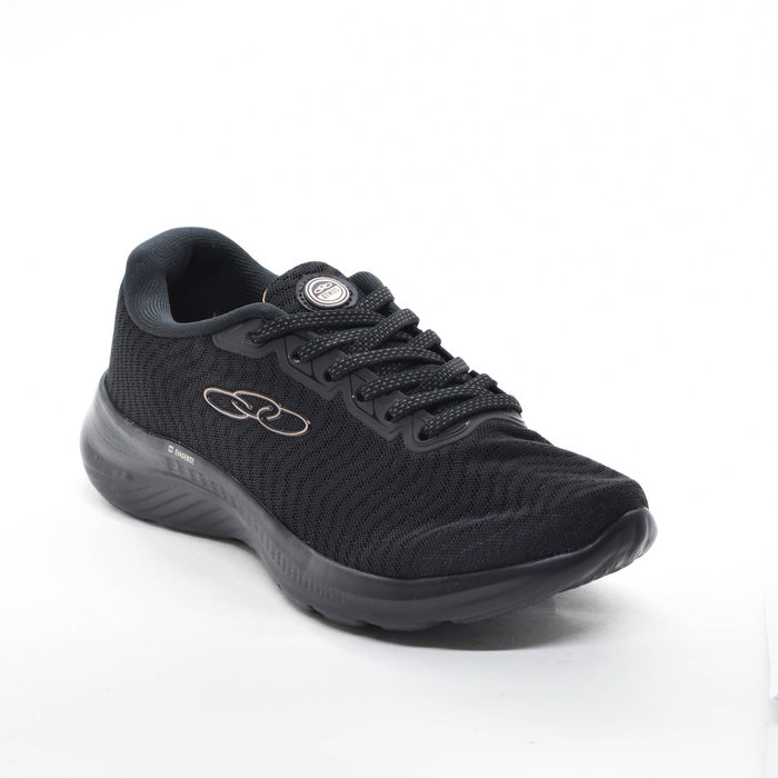 Tênis Olympikus Atmos Mesh Trabalhado Tecnologia Evasense Aplicação Logo Solado Eva Preto